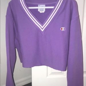 NEVER WORN Purple Champion Cropped Hoodie